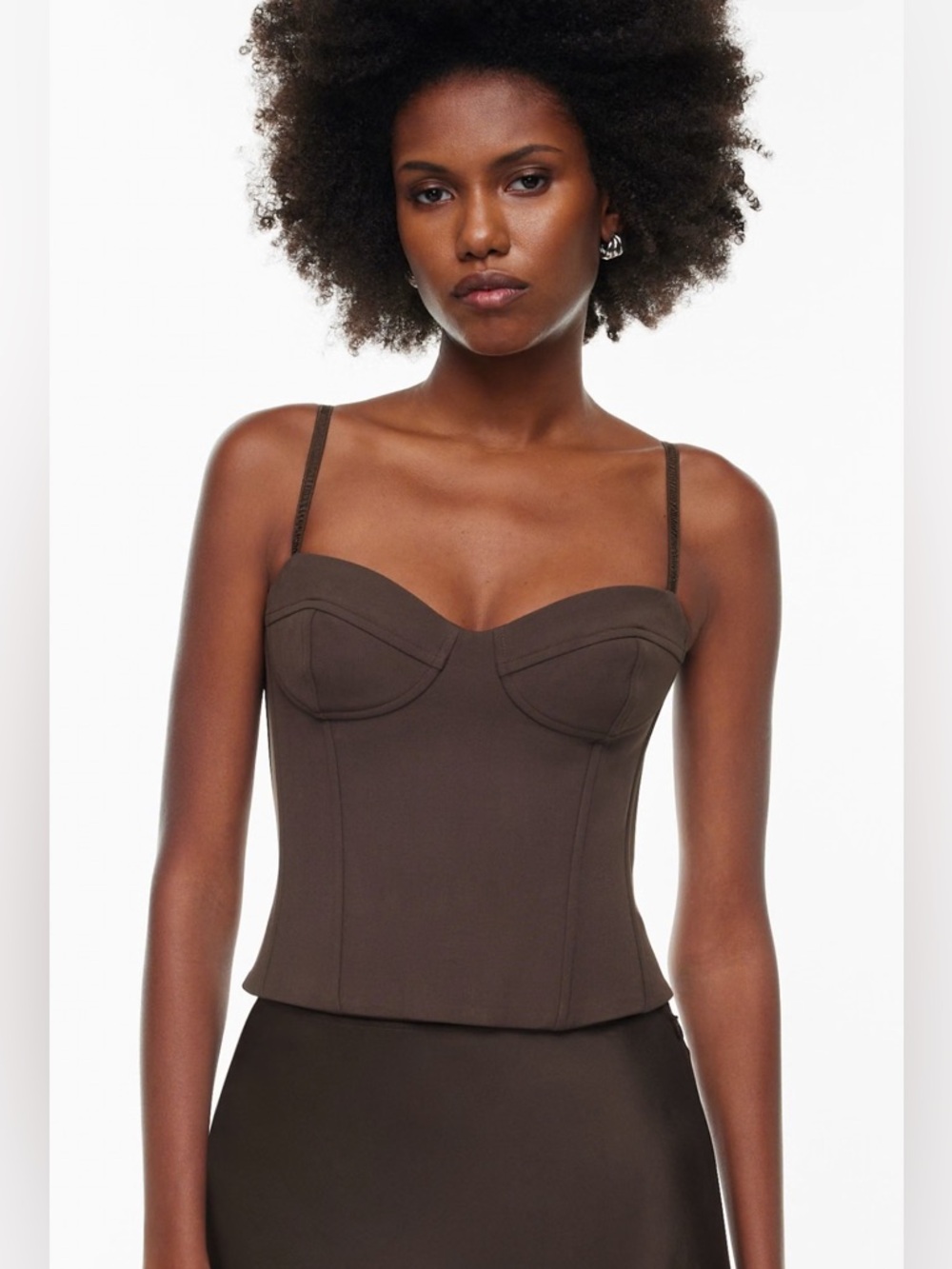 Aritzia Wilfred Brown Underwire Bustier Corset Top